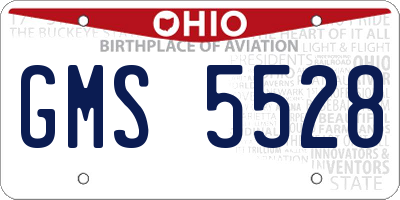 OH license plate GMS5528