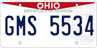 OH license plate GMS5534
