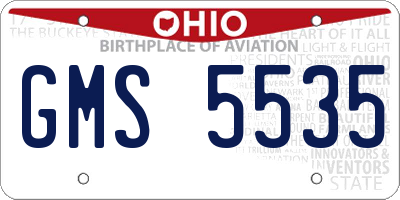 OH license plate GMS5535