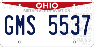 OH license plate GMS5537