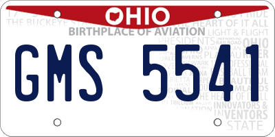 OH license plate GMS5541