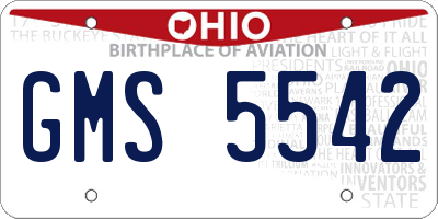 OH license plate GMS5542