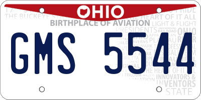 OH license plate GMS5544