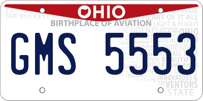 OH license plate GMS5553