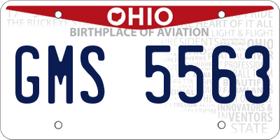 OH license plate GMS5563