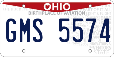 OH license plate GMS5574