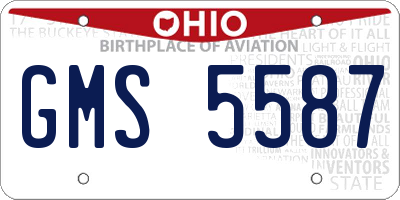 OH license plate GMS5587