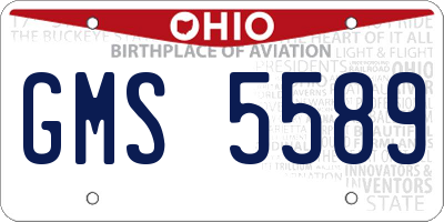OH license plate GMS5589
