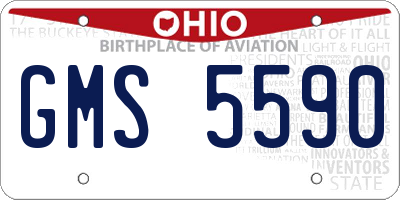 OH license plate GMS5590