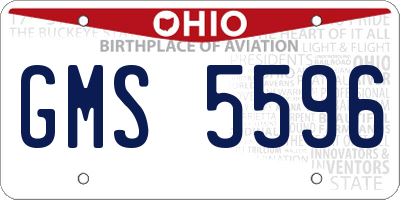OH license plate GMS5596