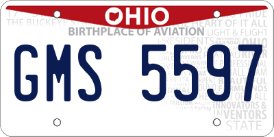 OH license plate GMS5597
