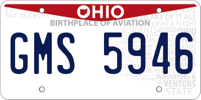 OH license plate GMS5946