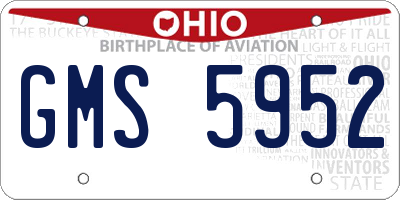 OH license plate GMS5952