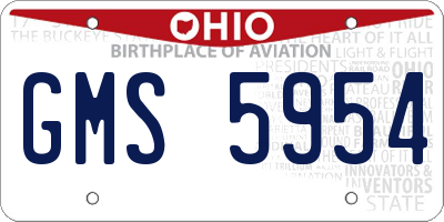 OH license plate GMS5954