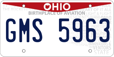 OH license plate GMS5963