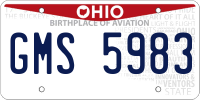 OH license plate GMS5983