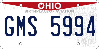 OH license plate GMS5994