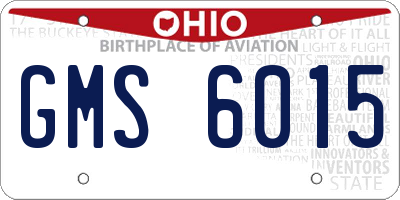 OH license plate GMS6015