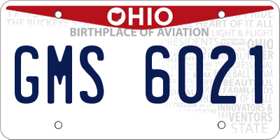 OH license plate GMS6021