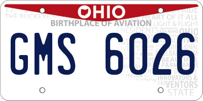 OH license plate GMS6026