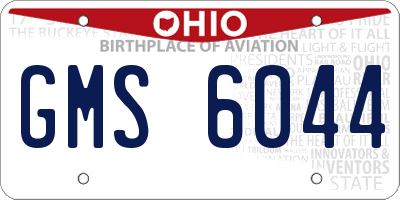 OH license plate GMS6044