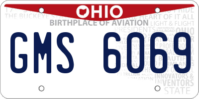 OH license plate GMS6069