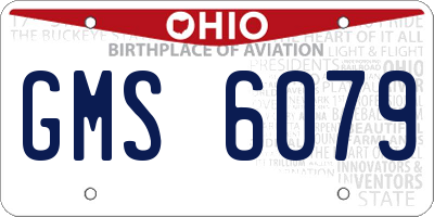 OH license plate GMS6079