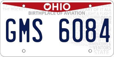 OH license plate GMS6084