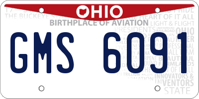 OH license plate GMS6091
