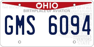 OH license plate GMS6094
