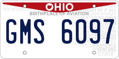OH license plate GMS6097