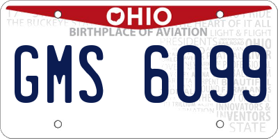 OH license plate GMS6099