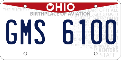OH license plate GMS6100