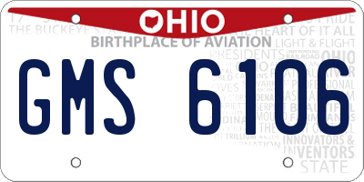 OH license plate GMS6106