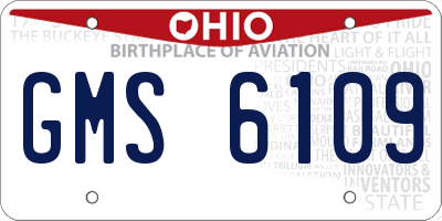OH license plate GMS6109
