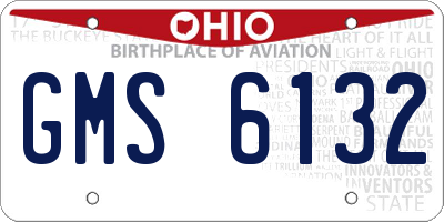 OH license plate GMS6132