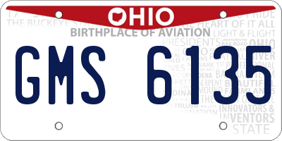 OH license plate GMS6135