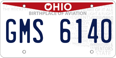 OH license plate GMS6140