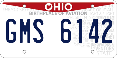 OH license plate GMS6142
