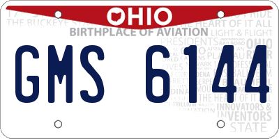 OH license plate GMS6144