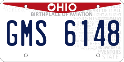 OH license plate GMS6148