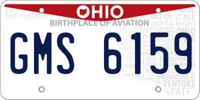 OH license plate GMS6159