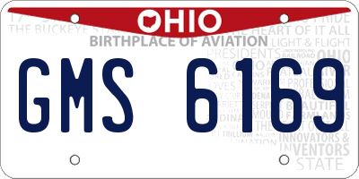 OH license plate GMS6169