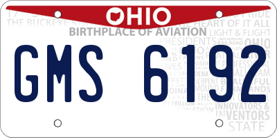OH license plate GMS6192