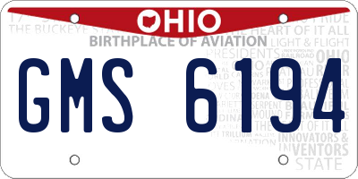 OH license plate GMS6194