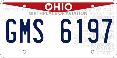 OH license plate GMS6197