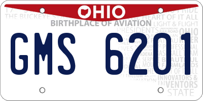 OH license plate GMS6201