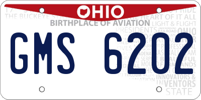 OH license plate GMS6202