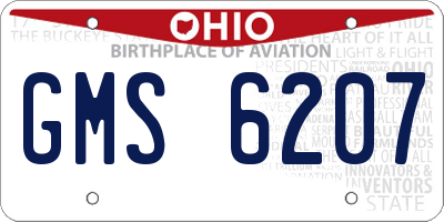 OH license plate GMS6207