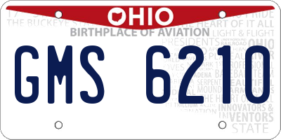 OH license plate GMS6210